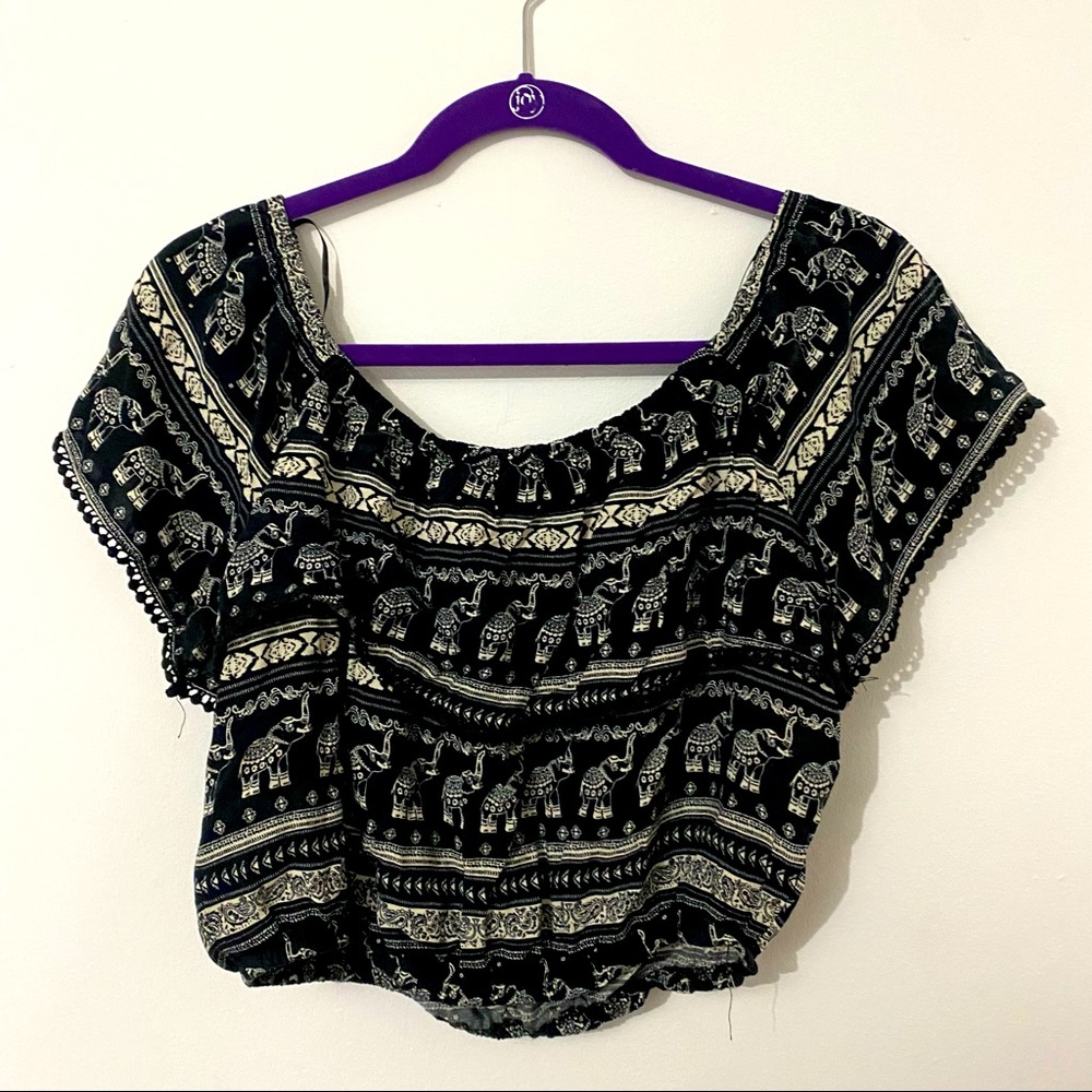🐘Boho H&M Coachella Black Crop Top 🐘